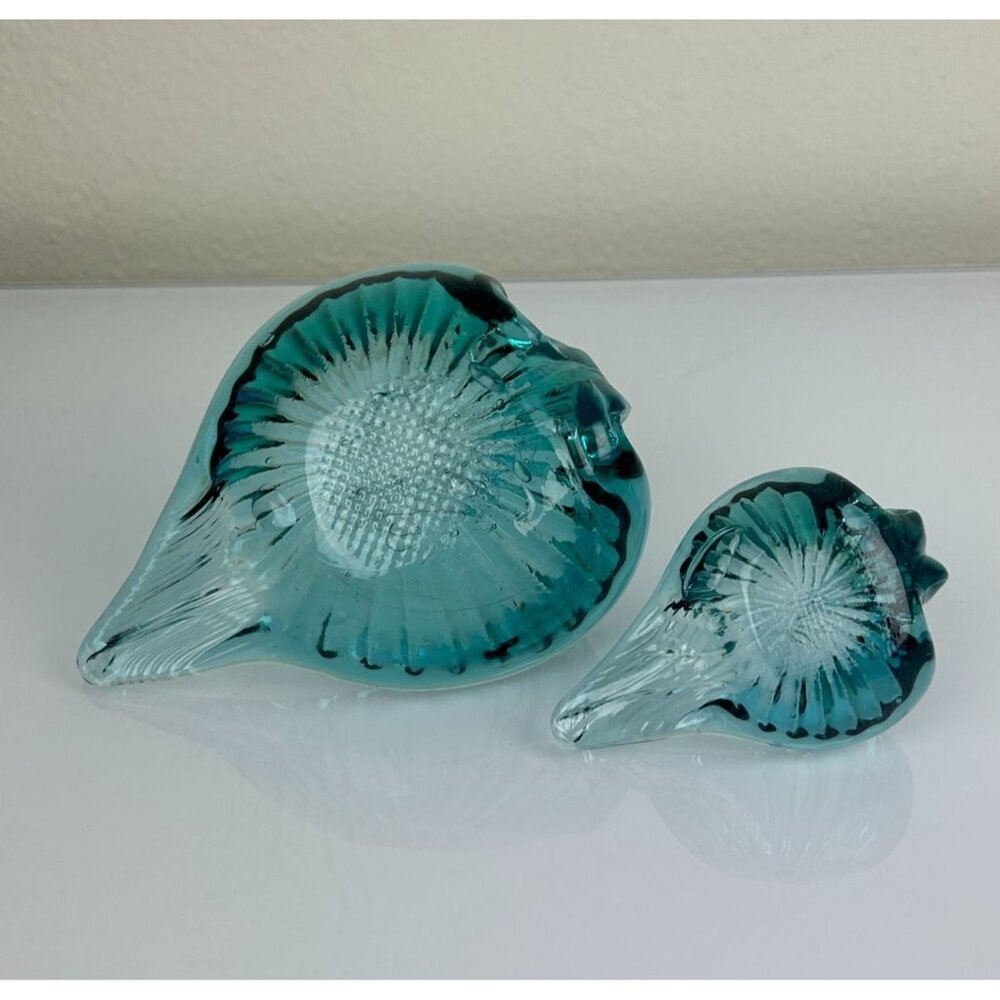 Vintage Green Blue Glass Art Swan Set, Large & Small, Home Decor Gift - Picture 10 of 13